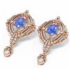 Image 3 : 11.29 ctw Tanzanite & Diamond Earrings 18K Rose Gold - REF-627A3N