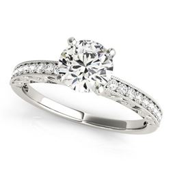 1.18 ctw Certified VS/SI Diamond Antique Ring 18k White Gold - REF-270X5A