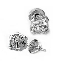 2.0 ctw Certified VS/SI Diamond Stud Earrings 14k White Gold - REF-457R2K