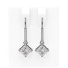 Image 1 : 1.64 ctw Princess Diamond Earrings 18K White Gold - REF-272M2G