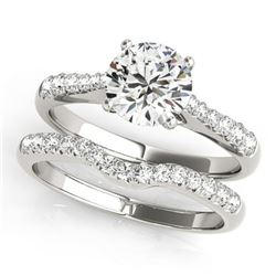1.48 ctw Certified VS/SI Diamond 2pc Wedding Set 14k White Gold - REF-313A6N
