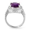Image 2 : 5.50 ctw Amethyst & Diamond Ring 14k White Gold - REF-76W2H