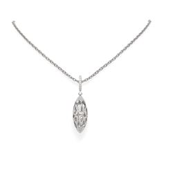 3 ctw Diamond Necklace 18K White Gold - REF-265N3F