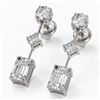Image 1 : 2.32 ctw Emerald Cut Diamond Designer Earrings 18K White Gold - REF-416F3M