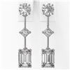 Image 2 : 2.32 ctw Emerald Cut Diamond Designer Earrings 18K White Gold - REF-416F3M