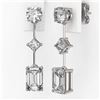 Image 3 : 2.32 ctw Emerald Cut Diamond Designer Earrings 18K White Gold - REF-416F3M