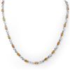 Image 1 : 9.02 ctw Orange Sapphire & Diamond Necklace 18k White Gold - REF-163N6F