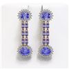 Image 1 : 11.94 ctw Tanzanite & Diamond Earrings 14K Rose Gold - REF-236H4R