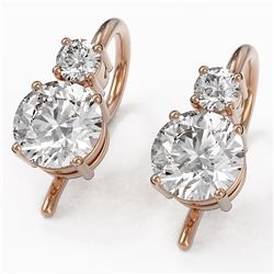 1.25 ctw Diamond Designer Earrings 18K Rose Gold - REF-170G2W
