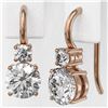 Image 3 : 1.25 ctw Diamond Designer Earrings 18K Rose Gold - REF-170G2W