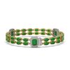 Image 2 : 13.9 ctw Jade & Diamond Bracelet 14K Yellow Gold - REF-235A3N