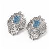 Image 3 : 12.23 ctw Aquamarine & Diamond Earrings 18K White Gold - REF-521Y8X