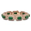 Image 1 : 61.92 ctw Emerald & Diamond Victorian Bracelet 14K Rose Gold - REF-1545R5K
