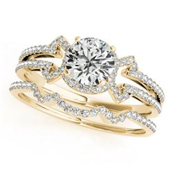 1.22 ctw Certified VS/SI Diamond 2pc Wedding Set 14k Yellow Gold - REF-156K5Y