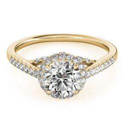 1.5 ctw Certified VS/SI Diamond Halo Ring 18k Yellow Gold - REF-294A3N