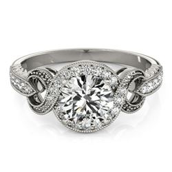 0.8 ctw Certified VS/SI Diamond Halo Ring 18k White Gold - REF-94W2H