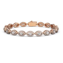 8.13 ctw Marquise Cut Diamond Micro Pave Bracelet 18K Rose Gold - REF-684R3K