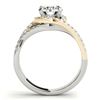 Image 3 : 2.15 ctw Certified VS/SI Diamond 2pc Set Solitaire Halo 14k 2Tone Gold - REF-528K8Y