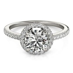 1.4 ctw Certified VS/SI Diamond Halo Ring 18k White Gold - REF-296G6W