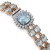 Image 2 : 14.93 ctw Aquamarine & Diamond Bracelet 14K Rose Gold - REF-245Y5X