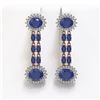 Image 1 : 13.28 ctw Sapphire & Diamond Earrings 14K Rose Gold - REF-236M4G