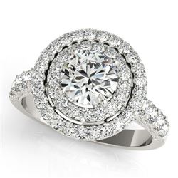 2.25 ctw Certified VS/SI Diamond Halo Ring 18k White Gold - REF-332W5H