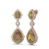 Image 2 : 25.76 ctw Canary Citrine & Diamond Earrings 18K Rose Gold - REF-472G8W