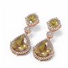 Image 3 : 25.76 ctw Canary Citrine & Diamond Earrings 18K Rose Gold - REF-472G8W