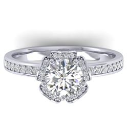 1.75 ctw Certified VS/SI Diamond Art Deco Ring 14k White Gold - REF-341N6F