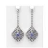 Image 1 : 4.19 ctw Tanzanite & Diamond Earrings 18K White Gold - REF-311H3R