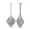 Image 2 : 4.19 ctw Tanzanite & Diamond Earrings 18K White Gold - REF-311H3R