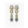 Image 1 : 7.64 ctw Aquamarine & Diamond Earrings 18K Yellow Gold - REF-709H3R