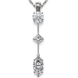 0.9 ctw Marquise Cut Diamond Designer Necklace 18K White Gold - REF-121N2F