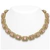 Image 1 : 117.15 ctw Morganite & Diamond Victorian Necklace 14K Yellow Gold - REF-4065A3N