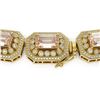 Image 3 : 117.15 ctw Morganite & Diamond Victorian Necklace 14K Yellow Gold - REF-4065A3N