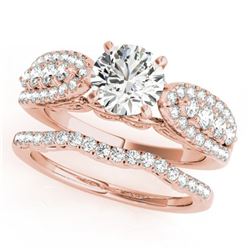 1.96 ctw Certified VS/SI Diamond 2pc Wedding Set 14k Rose Gold - REF-317R2K
