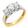 Image 1 : 1.35 ctw Certified VS/SI Diamond Ring 2-Tone 14k 2-Tone Gold - REF-162H4R
