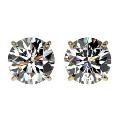 1.94 ctw Certified Quality Diamond Stud Earrings 10k Yellow Gold - REF-256W3H