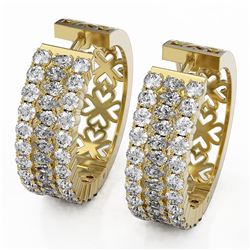 7.8 ctw Pear Cut Diamond Designer Earrings 18K Yellow Gold - REF-663F3M