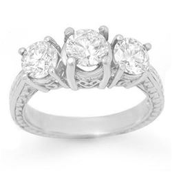 2.0 ctw Certified VS/SI Diamond 3 Stone Ring 18k White Gold - REF-333K3Y