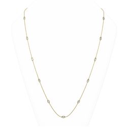 5.61 ctw Marquise Diamond Station 32 Inch Necklace 18K Yellow Gold - REF-890R4K