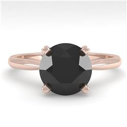 2.0 ctw Black Diamond Engagment Designer Ring 18k Rose Gold - REF-50F2M