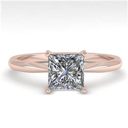 1.01 ctw Princess Cut VS/SI Diamond Engagment Ring 14k Rose Gold - REF-243R2K