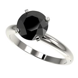 2.50 ctw Fancy Black Diamond Solitaire Engagment Ring 10k White Gold - REF-57W8H