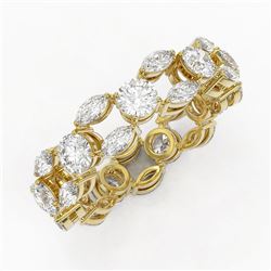 4.77 ctw Round & Marquise Diamond Eternity Band 18K Yellow Gold - REF-546X5A