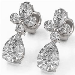 2.75 ctw Pear Cut Diamond Designer Earrings 18K White Gold - REF-340Y3X