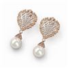 Image 1 : 4.5 ctw Diamond & Pearl Earrings 18K Rose Gold - REF-371M3G