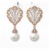 Image 2 : 4.5 ctw Diamond & Pearl Earrings 18K Rose Gold - REF-371M3G