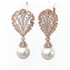 Image 3 : 4.5 ctw Diamond & Pearl Earrings 18K Rose Gold - REF-371M3G