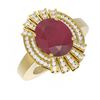 Image 3 : 7.72 ctw Ruby & Diamond Ring 18K Yellow Gold - REF-263Y6X